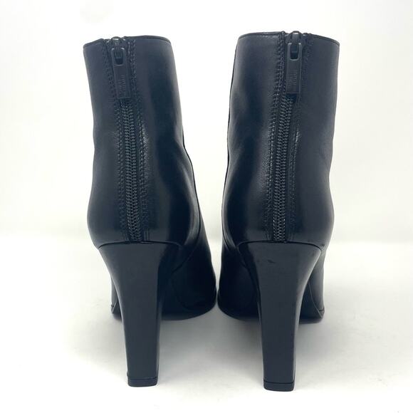 Stuart Weitzman Black Leather Pointed Toe Chunky Heel Booties Women's 9 $595 - Picture 6 of 10